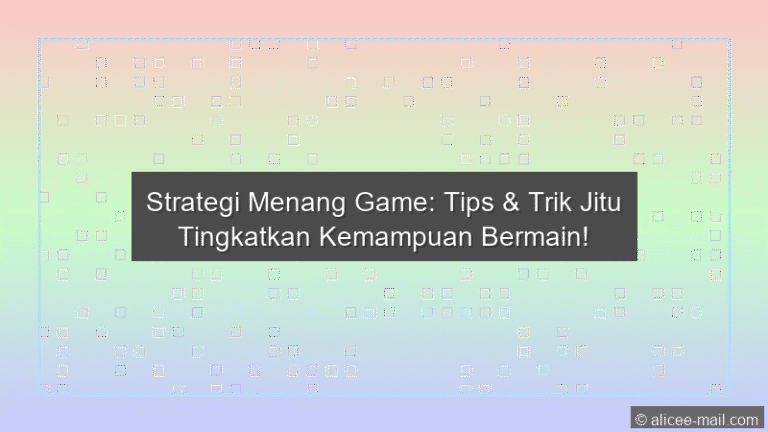 Strategi Menang Game