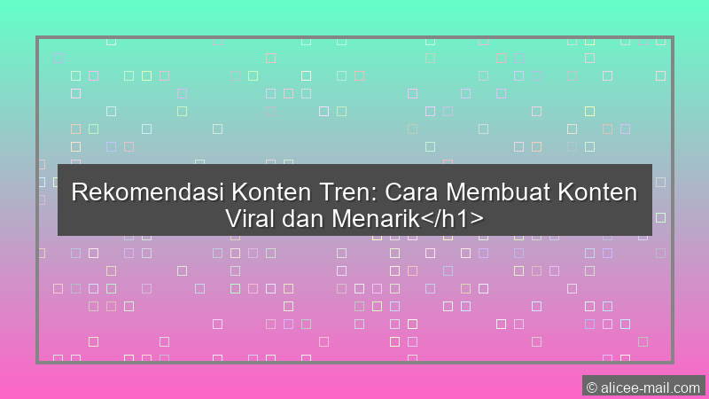 Rekomendasi Konten Tren